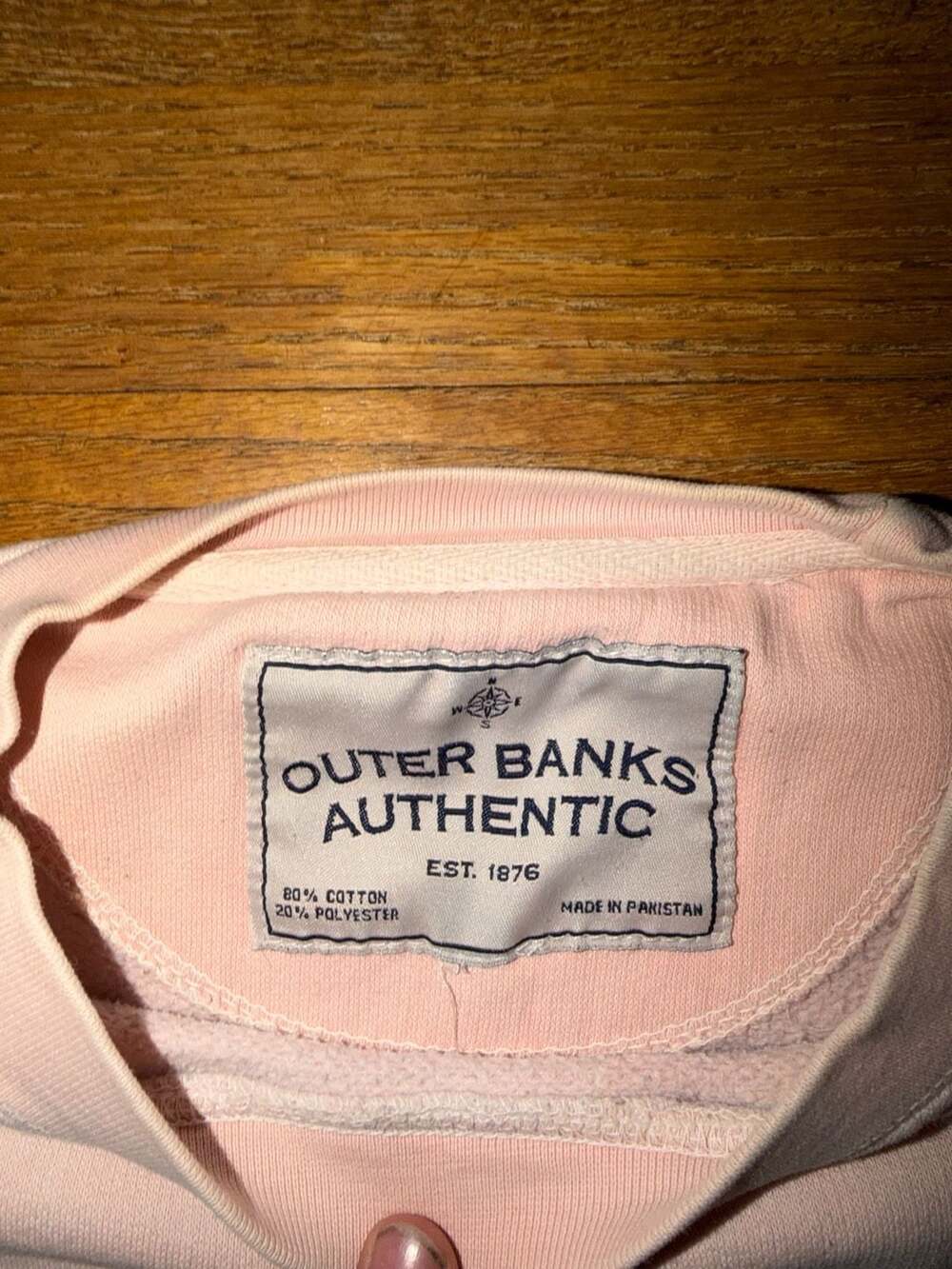 Outer Banks Authentic North Carolina Embroidered Pink Crewneck Sweatshirt - Picture 2 of 3
